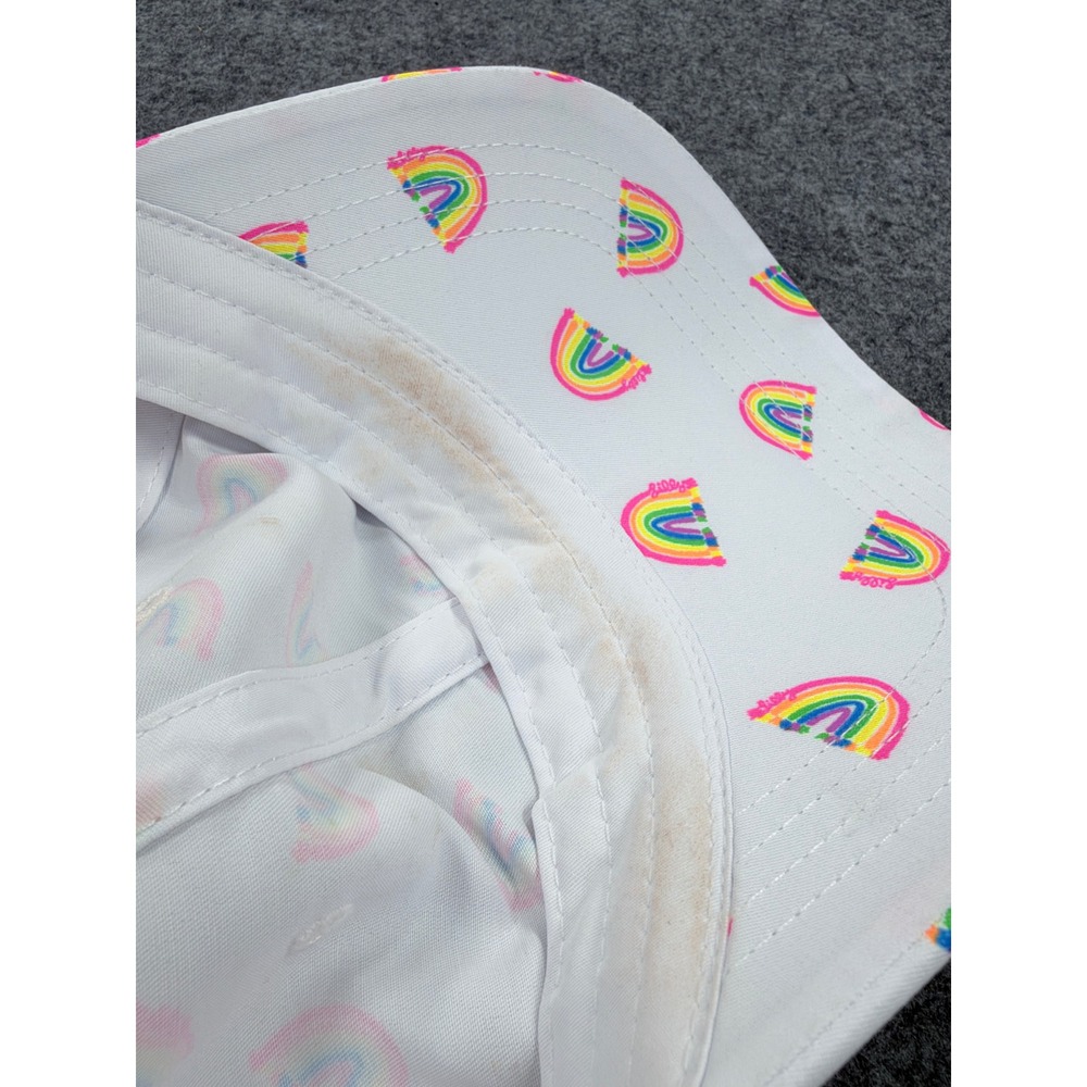 Lilly Pulitzer White Neon Rainbow Print Baseball Cap Hat Lilly Loves Love - Picture 5 of 5